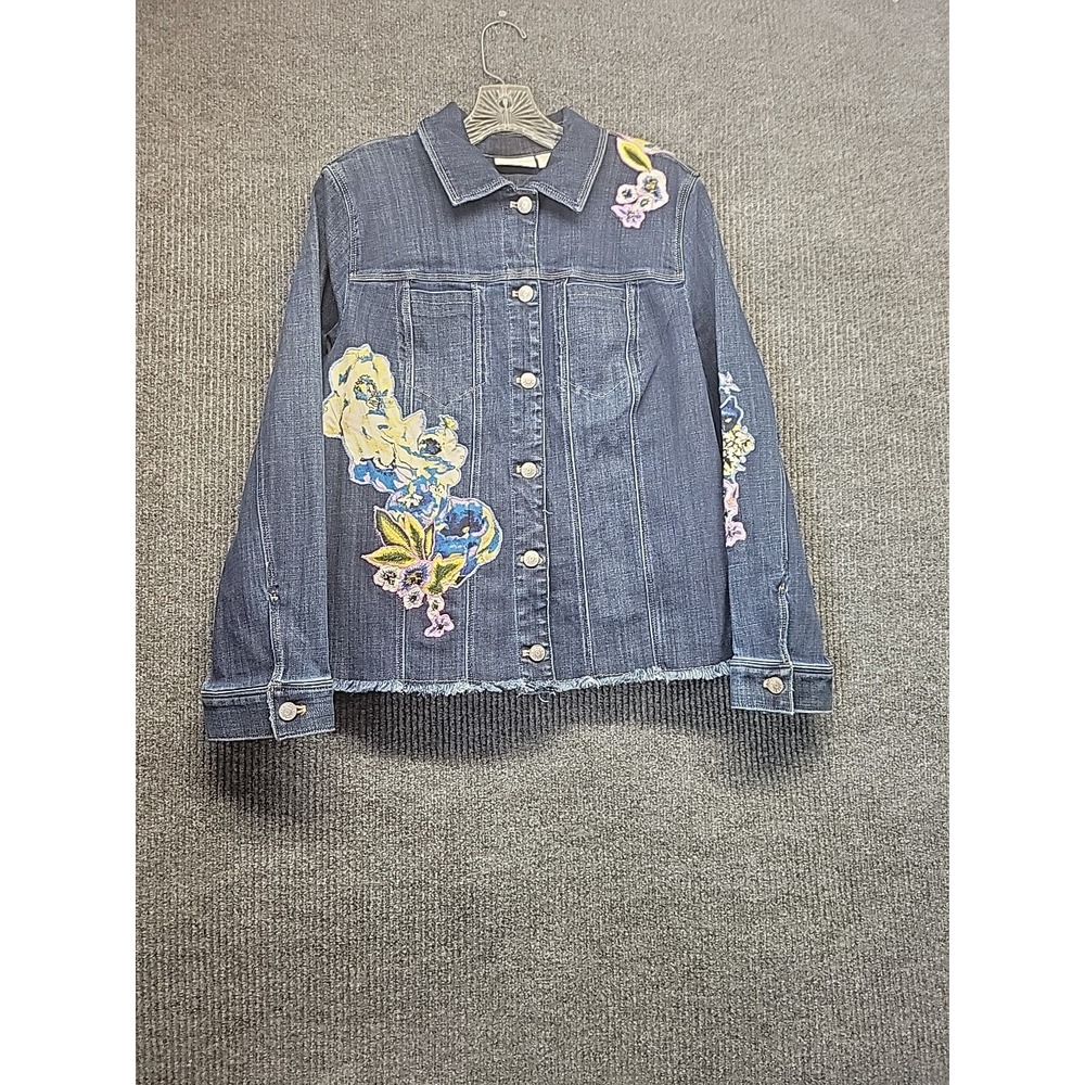 Womens Size 2 Chicos Blue Jean Jacket